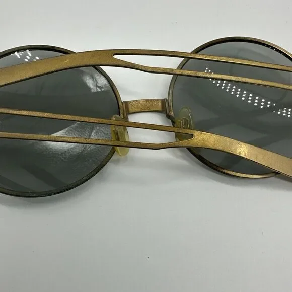 Oleg Cassini Cool Ray Polaroid 340 Round Gold Sunglasses 1960s Vtg Hippy Gypsy Oleg Cassini Cool Ray Polaroid 340 Round Gold Sunglasses  main image 4